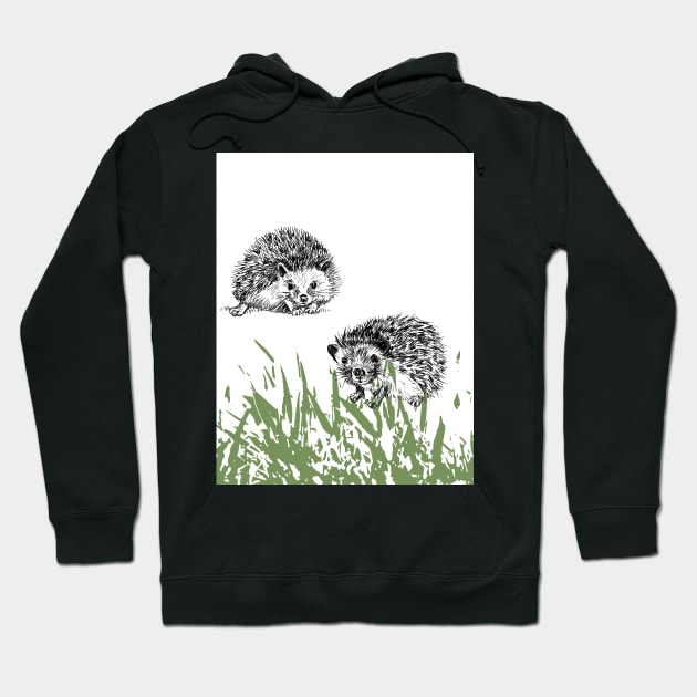 Cute hedgehogs design Hoodie by rachelsfinelines